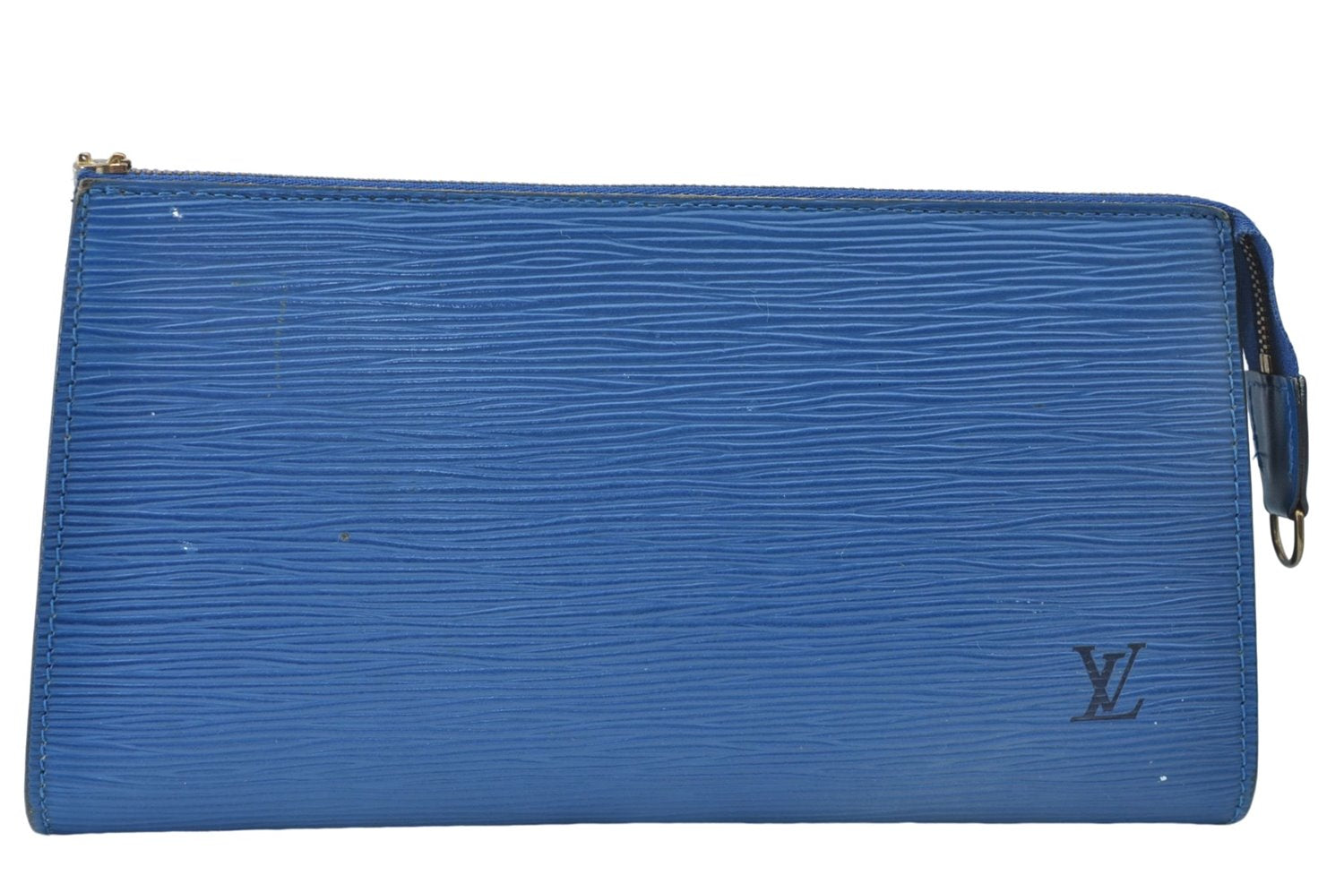 Authentic Louis Vuitton Epi Pochette Accessoires Pouch Blue M52945 LV Junk J1944