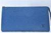 Authentic Louis Vuitton Epi Pochette Accessoires Pouch Blue M52945 LV Junk J1944