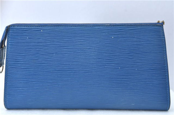 Authentic Louis Vuitton Epi Pochette Accessoires Pouch Blue M52945 LV Junk J1944