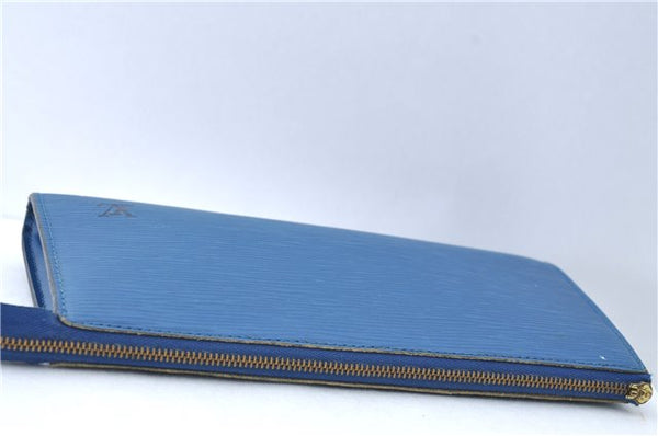 Authentic Louis Vuitton Epi Pochette Accessoires Pouch Blue M52945 LV Junk J1944