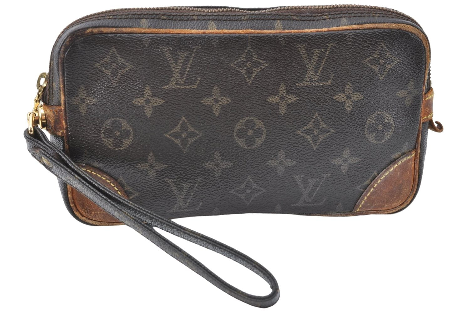 Auth Louis Vuitton Monogram Marly Dragonne PM Clutch Hand Bag M51827 LV J1950