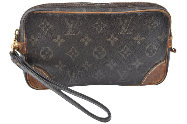 Auth Louis Vuitton Monogram Marly Dragonne PM Clutch Hand Bag M51827 LV J1950