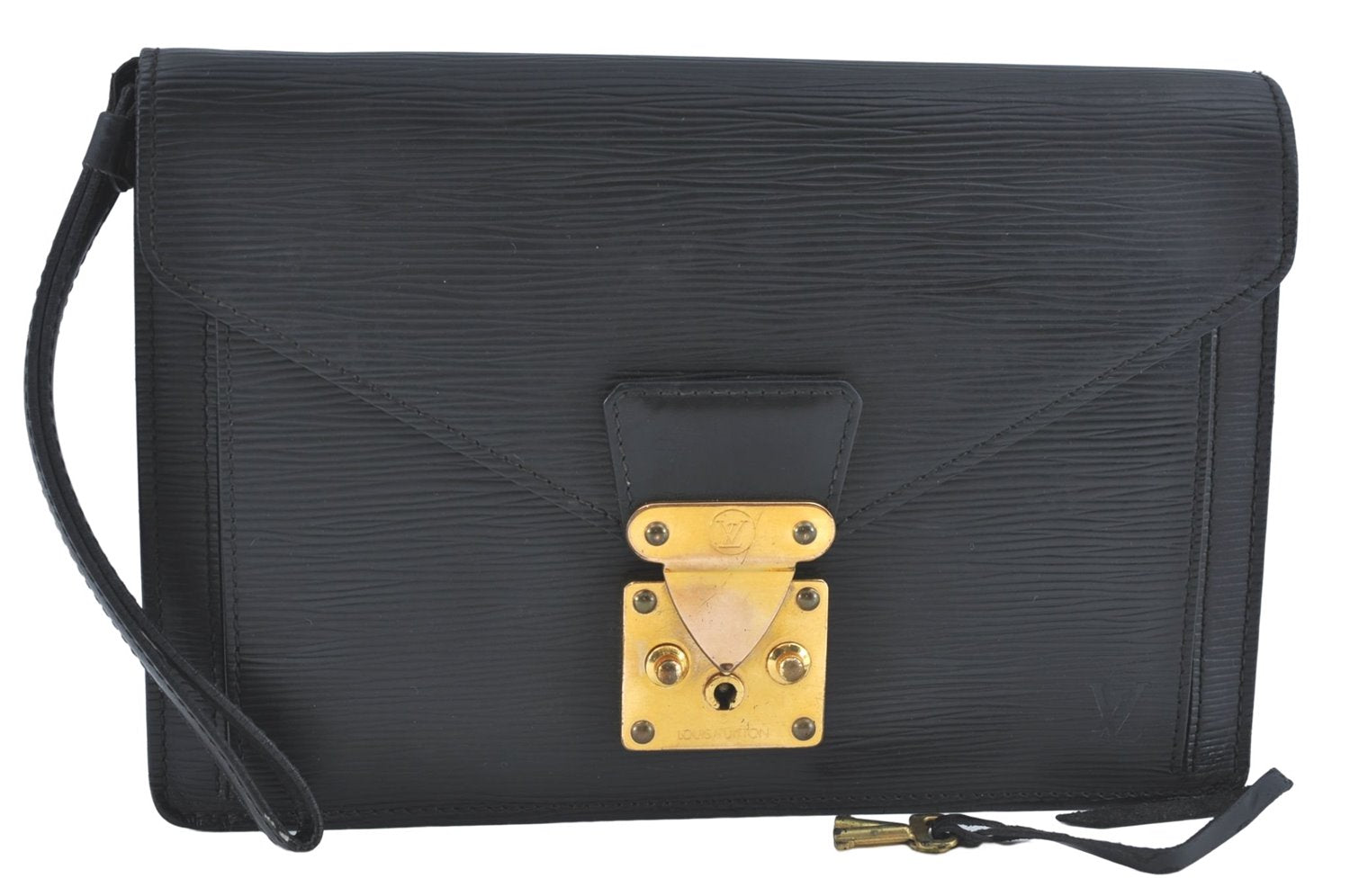Authentic Louis Vuitton Epi Sellier Dragonne Clutch Bag Black M52612 LV J1951