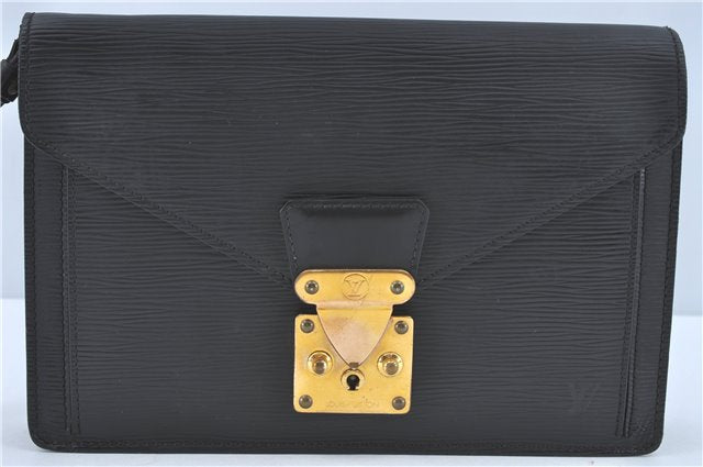 Authentic Louis Vuitton Epi Sellier Dragonne Clutch Bag Black M52612 LV J1951