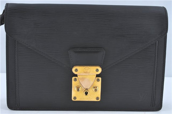 Authentic Louis Vuitton Epi Sellier Dragonne Clutch Bag Black M52612 LV J1951