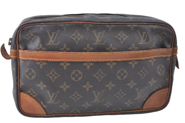 Authentic Louis Vuitton Monogram Compiegne 28 Clutch Hand Bag M51845 Junk J1961