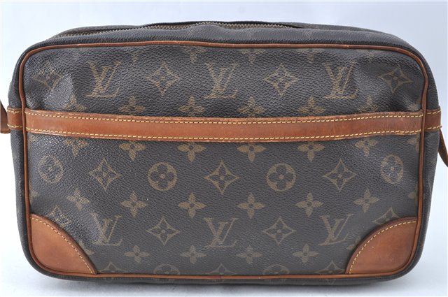 Authentic Louis Vuitton Monogram Compiegne 28 Clutch Hand Bag M51845 Junk J1961