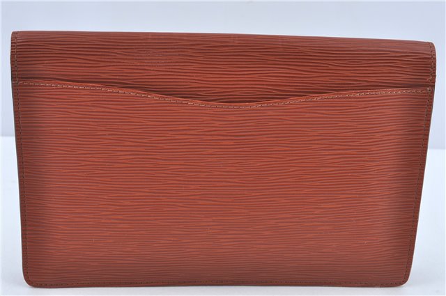 Authentic Louis Vuitton Epi Montaigne 27 Clutch Bag Brown M52653 LV J1962