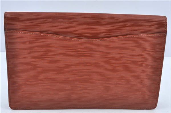 Authentic Louis Vuitton Epi Montaigne 27 Clutch Bag Brown M52653 LV J1962