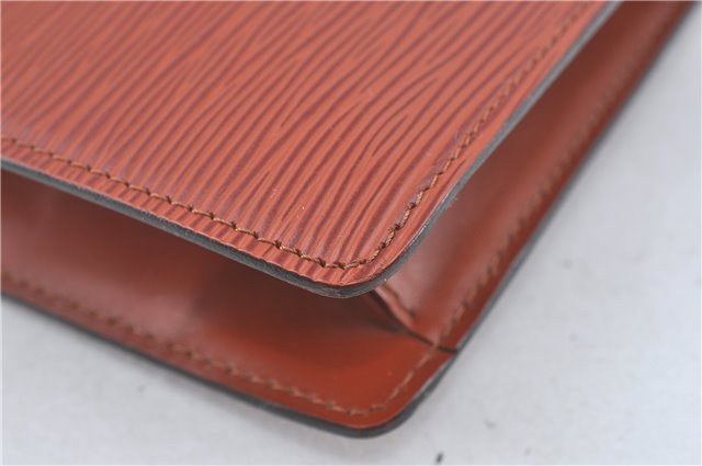 Authentic Louis Vuitton Epi Montaigne 27 Clutch Bag Brown M52653 LV J1962