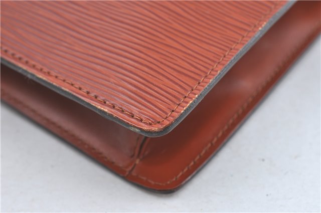 Authentic Louis Vuitton Epi Montaigne 27 Clutch Bag Brown M52653 LV J1962