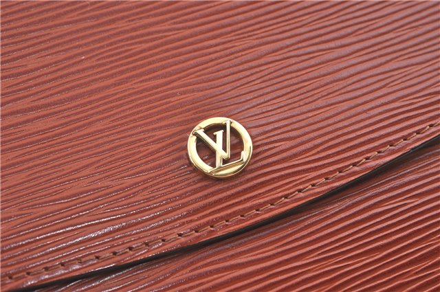 Authentic Louis Vuitton Epi Montaigne 27 Clutch Bag Brown M52653 LV J1962