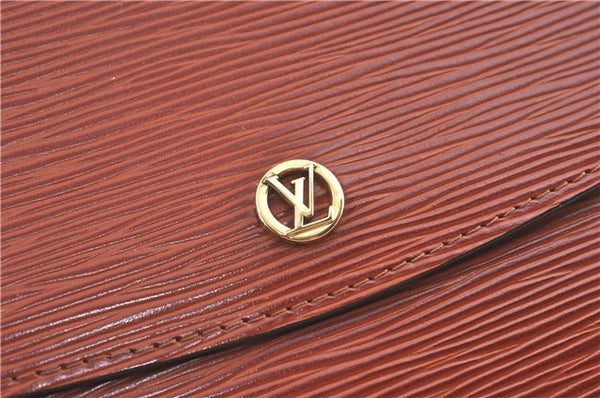 Authentic Louis Vuitton Epi Montaigne 27 Clutch Bag Brown M52653 LV J1962