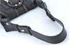 Authentic Ferragamo Gancini Leather Mouton Shoulder Bag Purse Black J1966