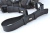 Authentic Ferragamo Gancini Leather Mouton Shoulder Bag Purse Black J1966