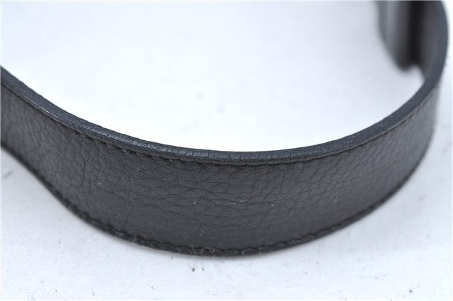 Authentic Ferragamo Gancini Leather Mouton Shoulder Bag Purse Black J1966