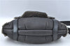 Authentic Ferragamo Gancini Leather Mouton Shoulder Bag Purse Black J1966