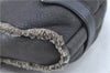 Authentic Ferragamo Gancini Leather Mouton Shoulder Bag Purse Black J1966