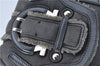 Authentic Ferragamo Gancini Leather Mouton Shoulder Bag Purse Black J1966