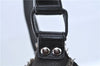Authentic Ferragamo Gancini Leather Mouton Shoulder Bag Purse Black J1966