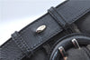 Authentic Ferragamo Gancini Leather Mouton Shoulder Bag Purse Black J1966
