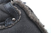Authentic Ferragamo Gancini Leather Mouton Shoulder Bag Purse Black J1966