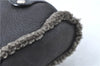 Authentic Ferragamo Gancini Leather Mouton Shoulder Bag Purse Black J1966