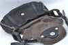 Authentic Ferragamo Gancini Leather Mouton Shoulder Bag Purse Black J1966