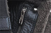Authentic Ferragamo Gancini Leather Mouton Shoulder Bag Purse Black J1966