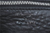 Authentic Ferragamo Gancini Leather Mouton Shoulder Bag Purse Black J1966