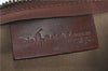 Auth POLO Ralph Lauren Vintage Check PVC Leather Travel Boston Bag Brown J1967