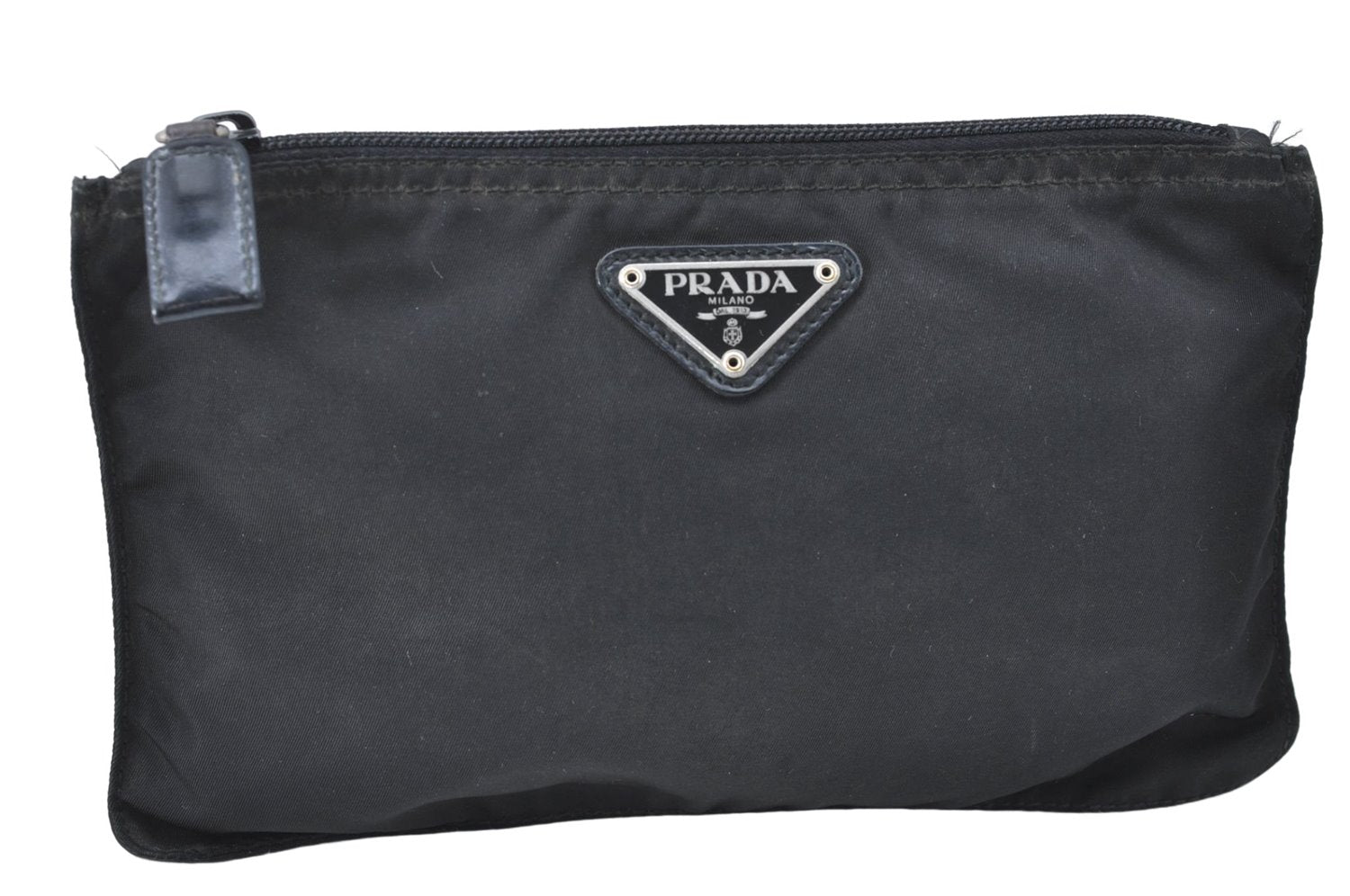 Authentic PRADA Nylon Pouch Purse Purse Black J1968