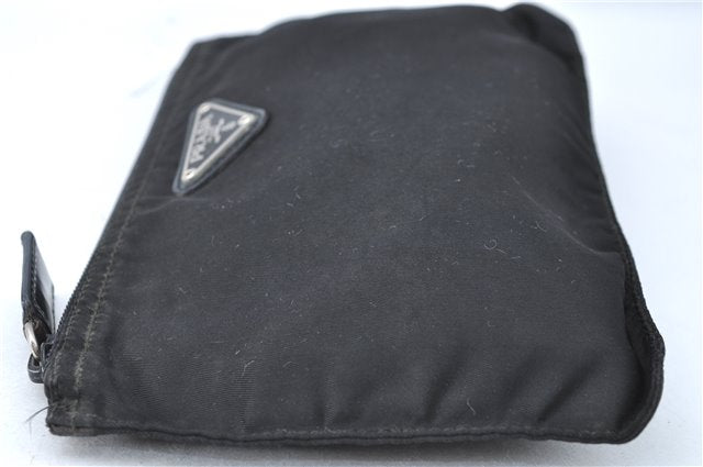 Authentic PRADA Nylon Pouch Purse Purse Black J1968