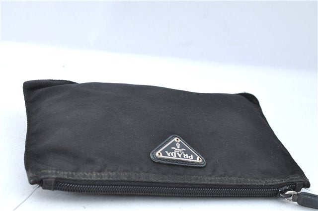 Authentic PRADA Nylon Pouch Purse Purse Black J1968