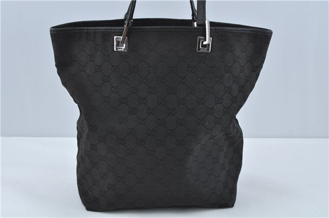 Authentic GUCCI Shoulder Tote Bag Purse GG Canvas Leather 31243 Black J1969