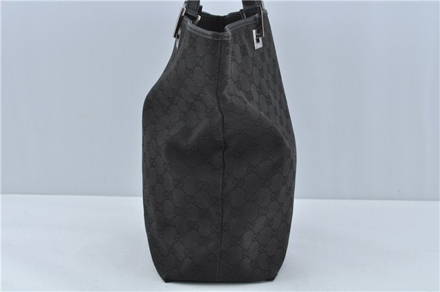 Authentic GUCCI Shoulder Tote Bag Purse GG Canvas Leather 31243 Black J1969