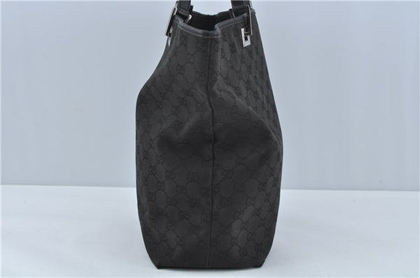 Authentic GUCCI Shoulder Tote Bag Purse GG Canvas Leather 31243 Black J1969
