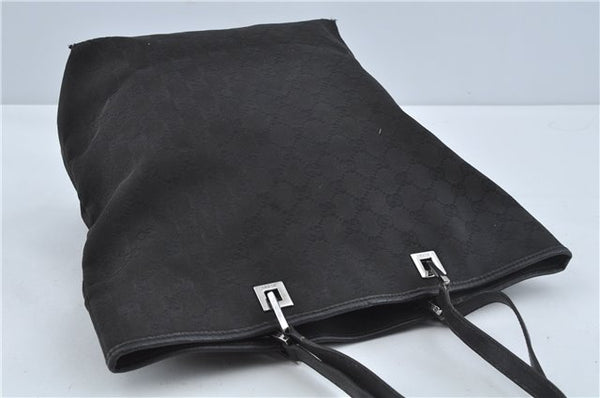 Authentic GUCCI Shoulder Tote Bag Purse GG Canvas Leather 31243 Black J1969
