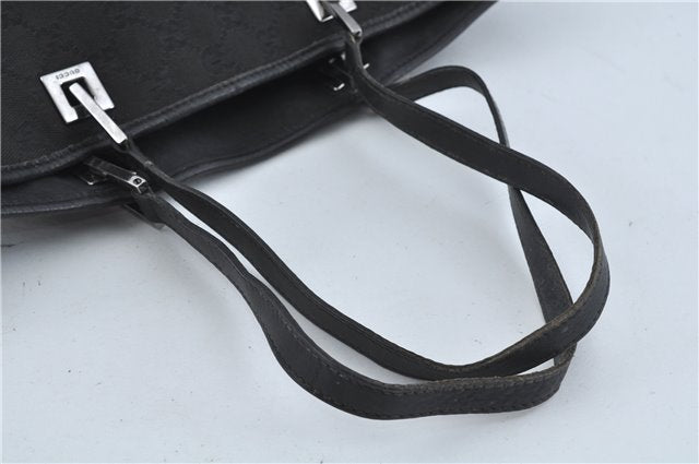 Authentic GUCCI Shoulder Tote Bag Purse GG Canvas Leather 31243 Black J1969