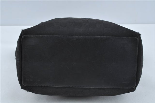 Authentic GUCCI Shoulder Tote Bag Purse GG Canvas Leather 31243 Black J1969