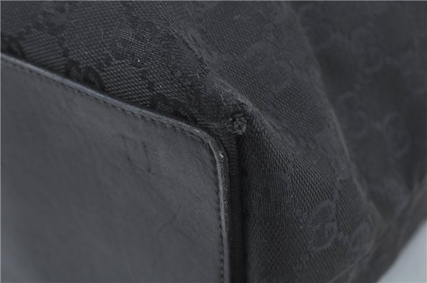 Authentic GUCCI Shoulder Tote Bag Purse GG Canvas Leather 31243 Black J1969