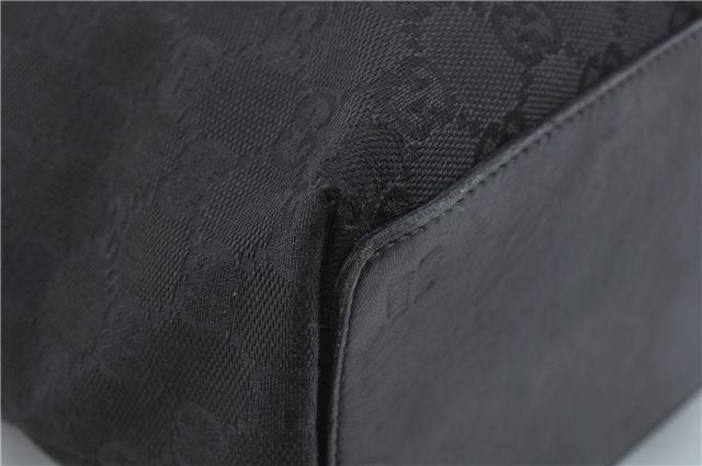 Authentic GUCCI Shoulder Tote Bag Purse GG Canvas Leather 31243 Black J1969