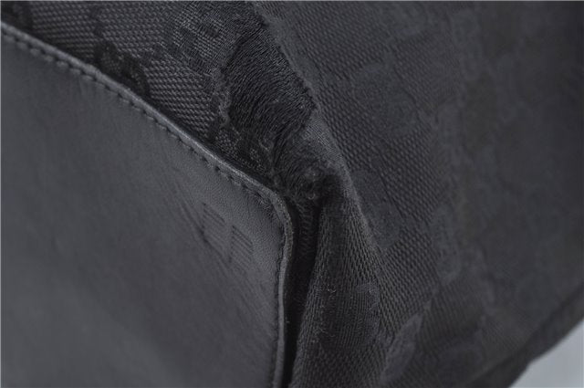 Authentic GUCCI Shoulder Tote Bag Purse GG Canvas Leather 31243 Black J1969