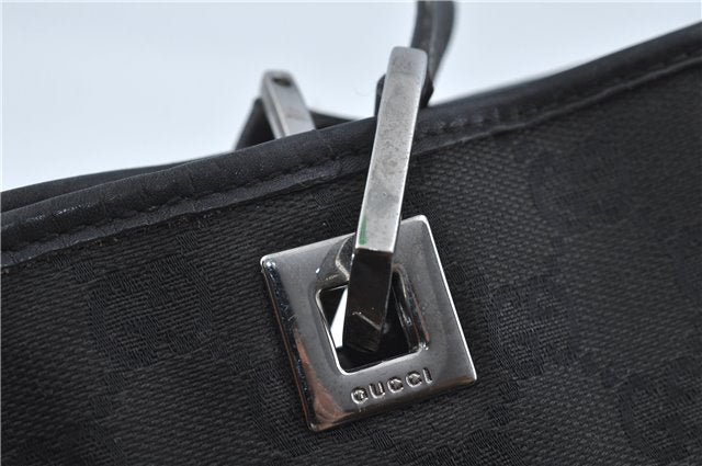 Authentic GUCCI Shoulder Tote Bag Purse GG Canvas Leather 31243 Black J1969