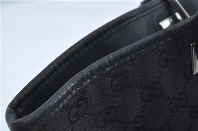 Authentic GUCCI Shoulder Tote Bag Purse GG Canvas Leather 31243 Black J1969