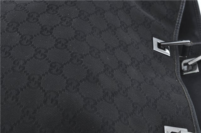 Authentic GUCCI Shoulder Tote Bag Purse GG Canvas Leather 31243 Black J1969
