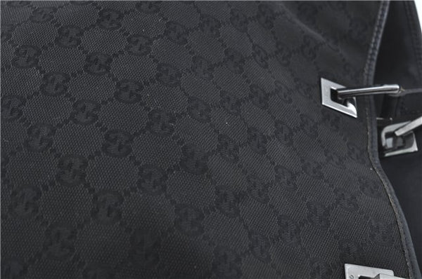 Authentic GUCCI Shoulder Tote Bag Purse GG Canvas Leather 31243 Black J1969