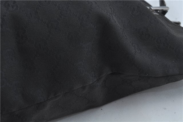 Authentic GUCCI Shoulder Tote Bag Purse GG Canvas Leather 31243 Black J1969