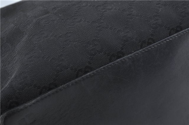 Authentic GUCCI Shoulder Tote Bag Purse GG Canvas Leather 31243 Black J1969