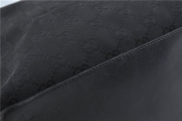 Authentic GUCCI Shoulder Tote Bag Purse GG Canvas Leather 31243 Black J1969